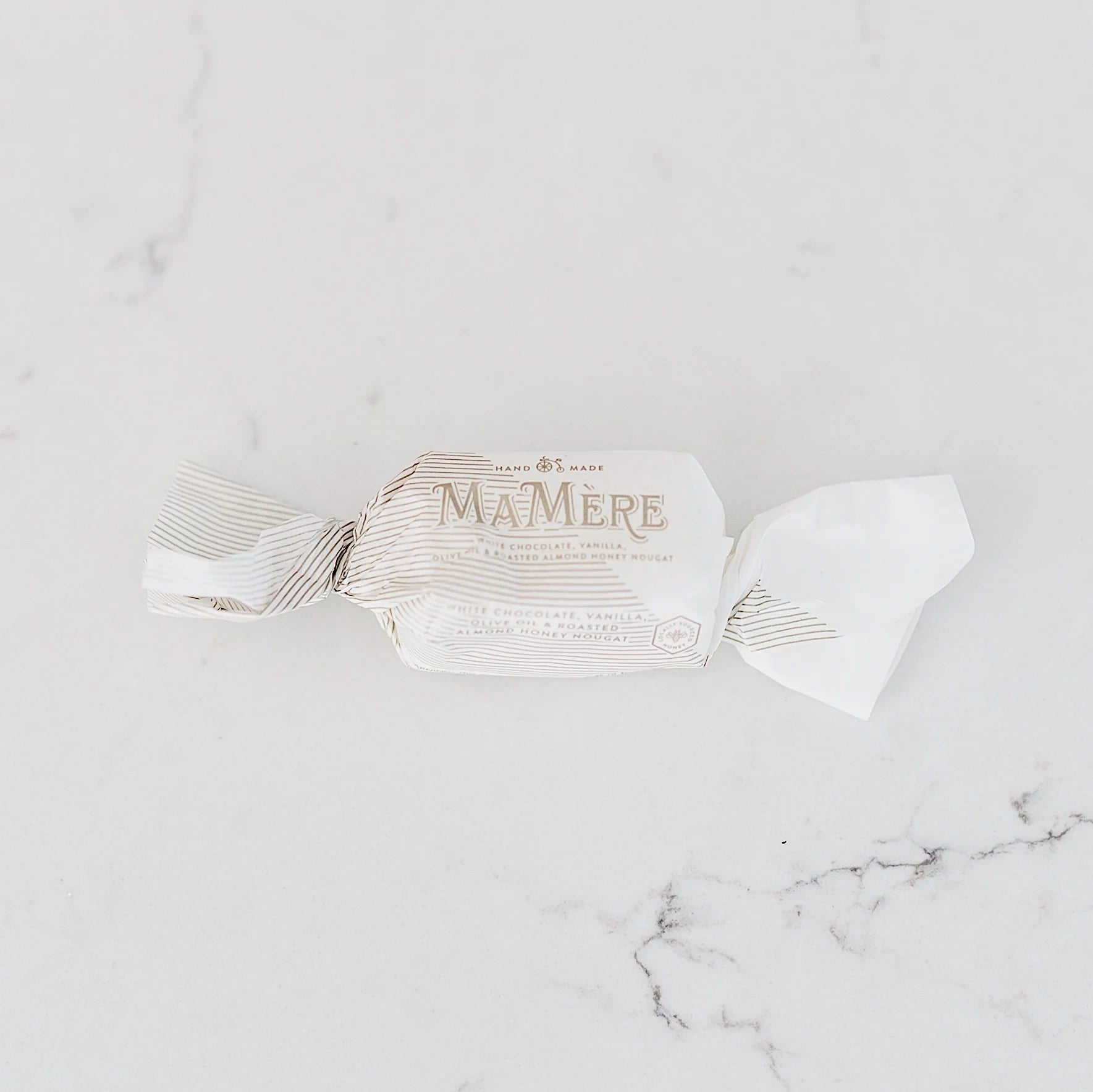 Ma Mère Confections | White Chocolate, Vanilla, Olive Oil & Almond Nougat Twists