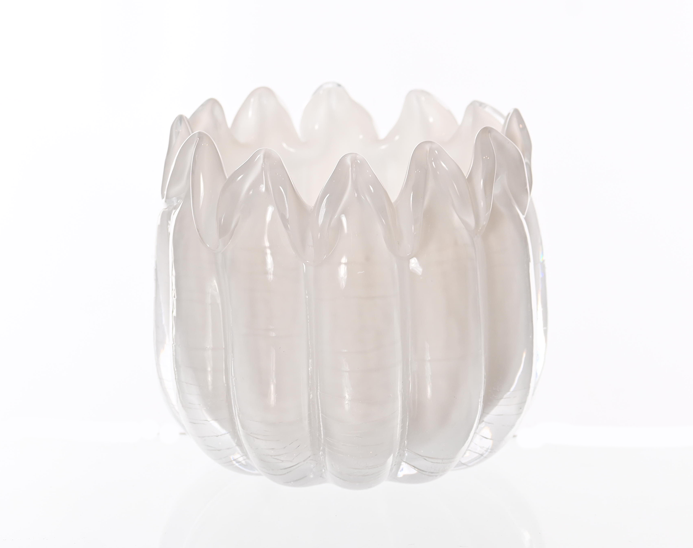 White Glass Candle Holder