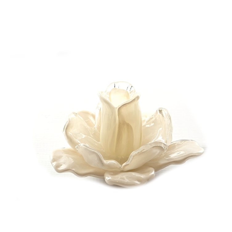 Glass Flower Candle Holder